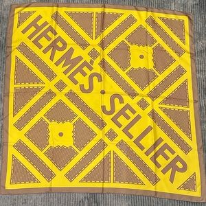 HERMES SELLIER SERIE SILK TWILL SCARF 90CM/35” SQUARE